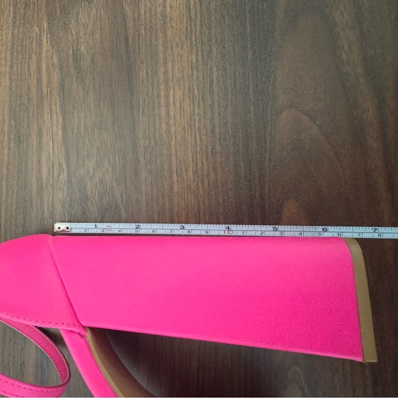 Hot Pink Platform Block High Heels Size 8 - Picture 7 of 12